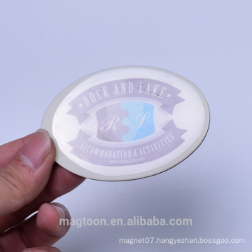 2016 custom advertising oval shape poly resin fridge magnets for promotion